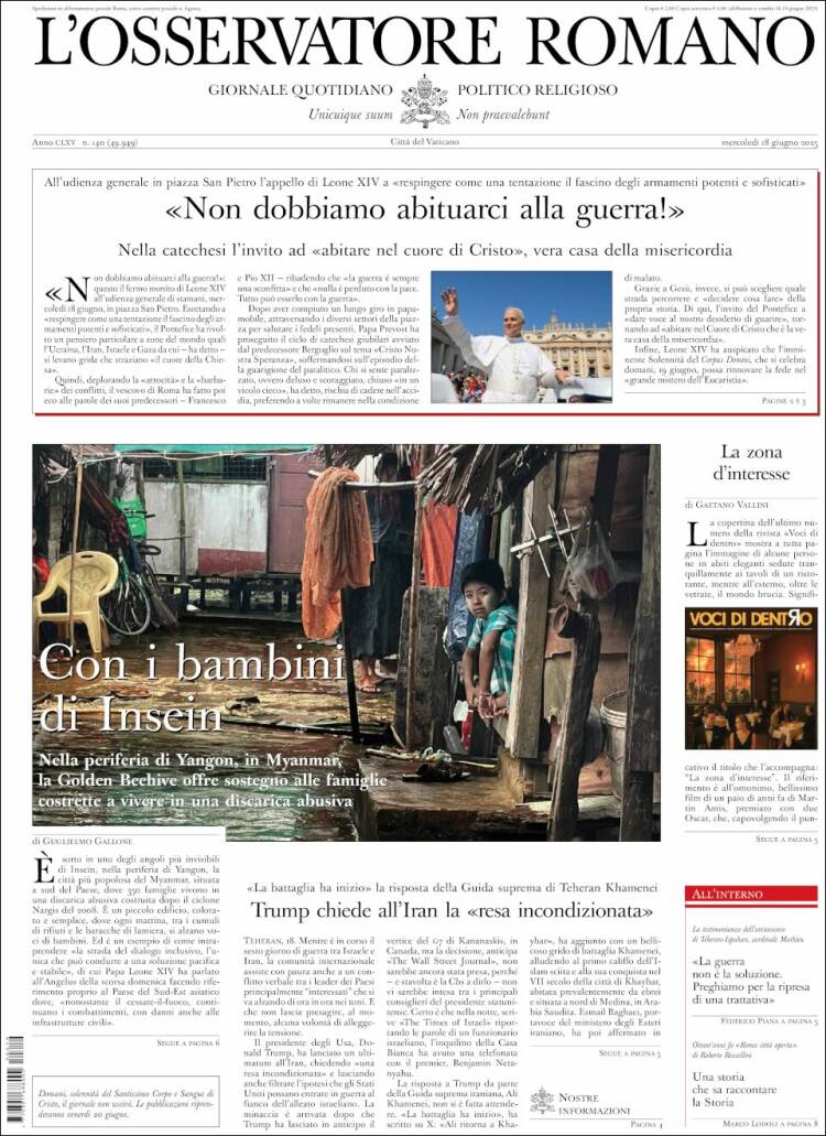 Portada de L'Osservatore Romano (Italy)
