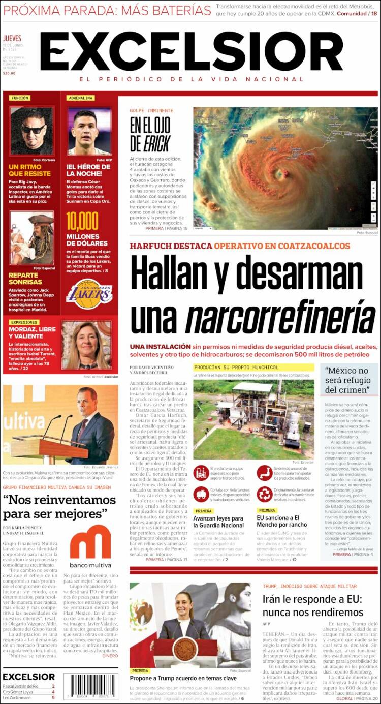 Portada de Excelsior (México)