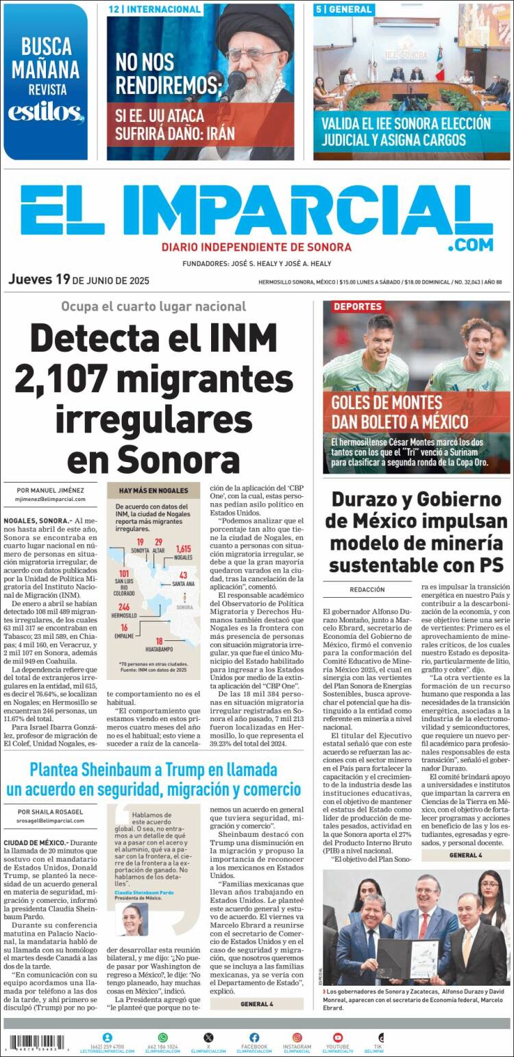 Portada de El Imparcial (Mexico)