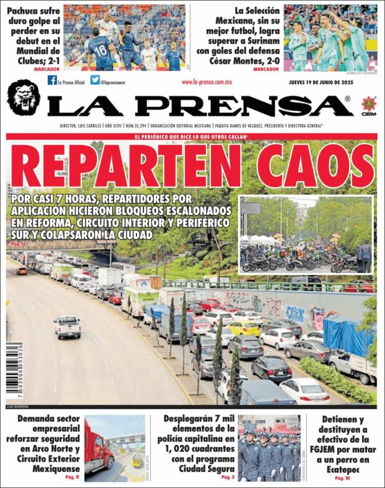 Portada de La Prensa (Mexico)