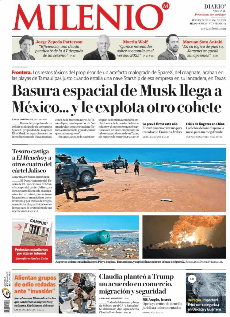 Portada de Milenio (México)