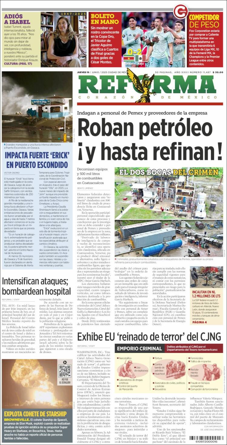 Portada de Reforma (Mexico)
