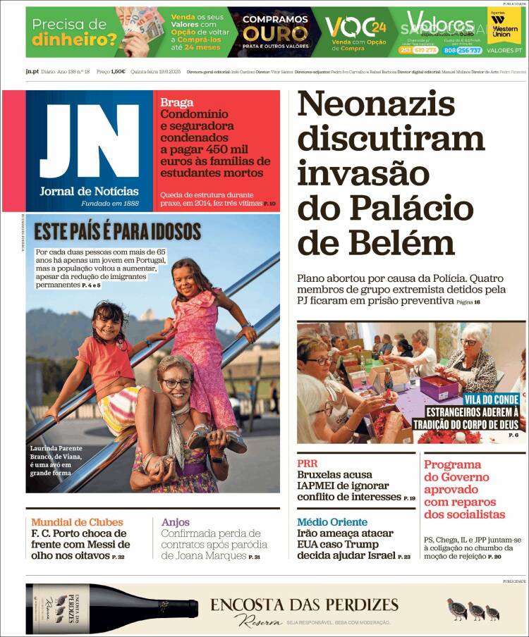 Portada de Jornal de Notícias (Portugal)