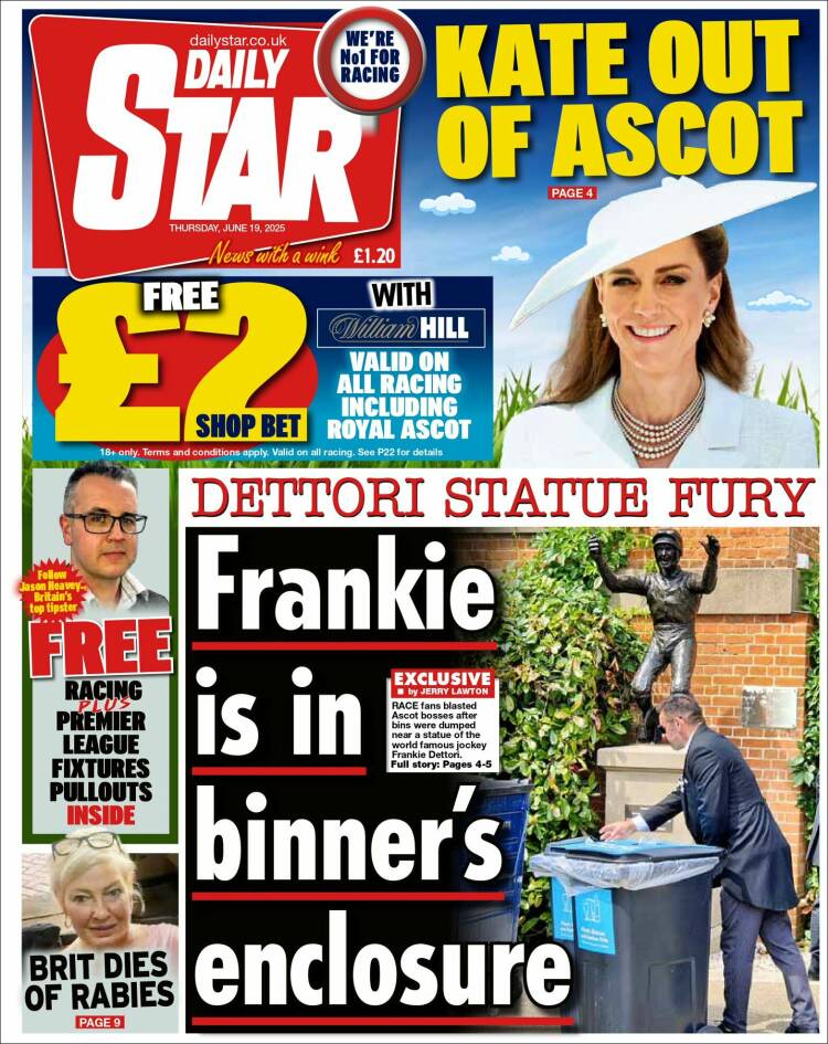 Portada de Daily Star (United Kingdom)