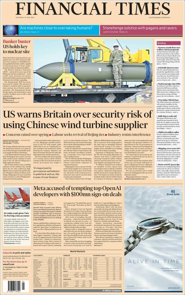 Portada de Financial Times (United Kingdom)