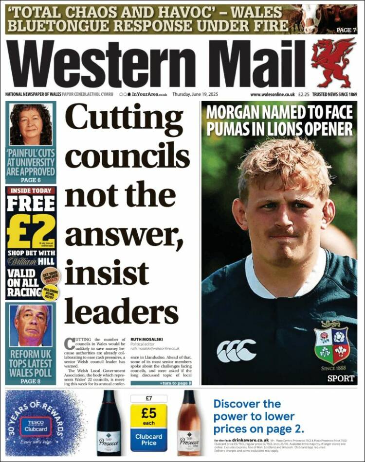 Portada de Western Mail (United Kingdom)
