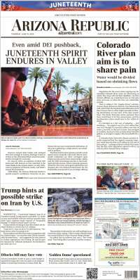 Portada de Arizona Republic News (USA)