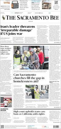 Portada de The Sacramento Bee (USA)