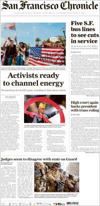 Portada de San Francisco Chronicle (USA)