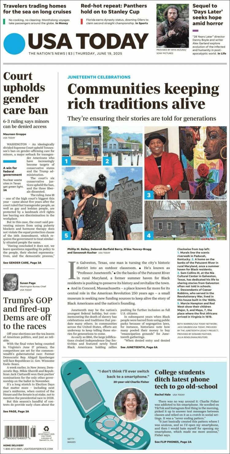 Portada de USA Today (USA)