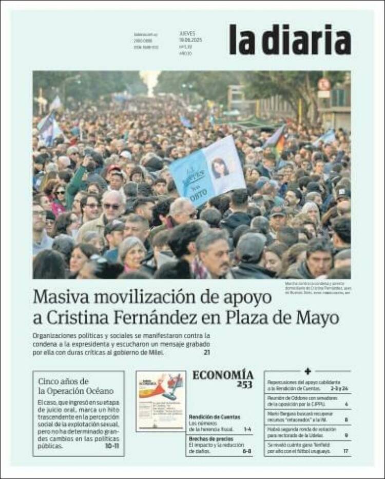 Portada de La Diaria (Uruguay)