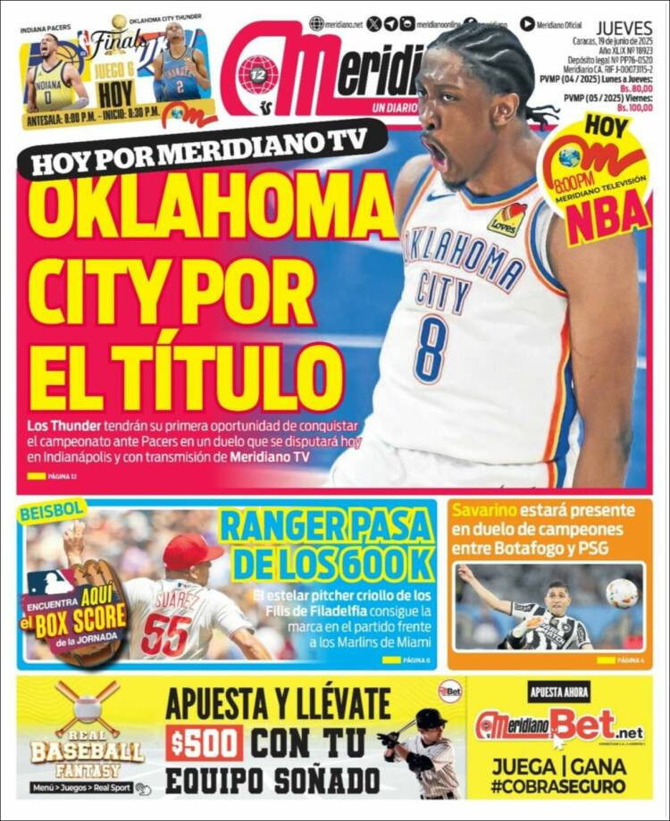 Portada de Meridiano (Venezuela)