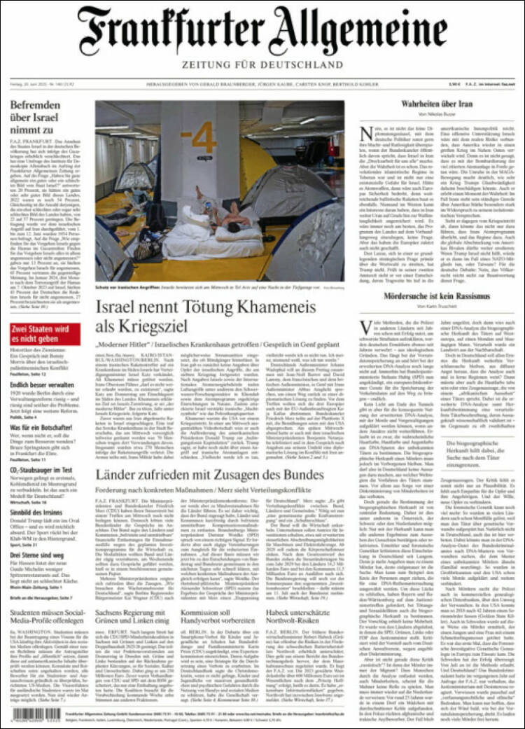 Portada de Frankfurter Allgemeine (Germany)
