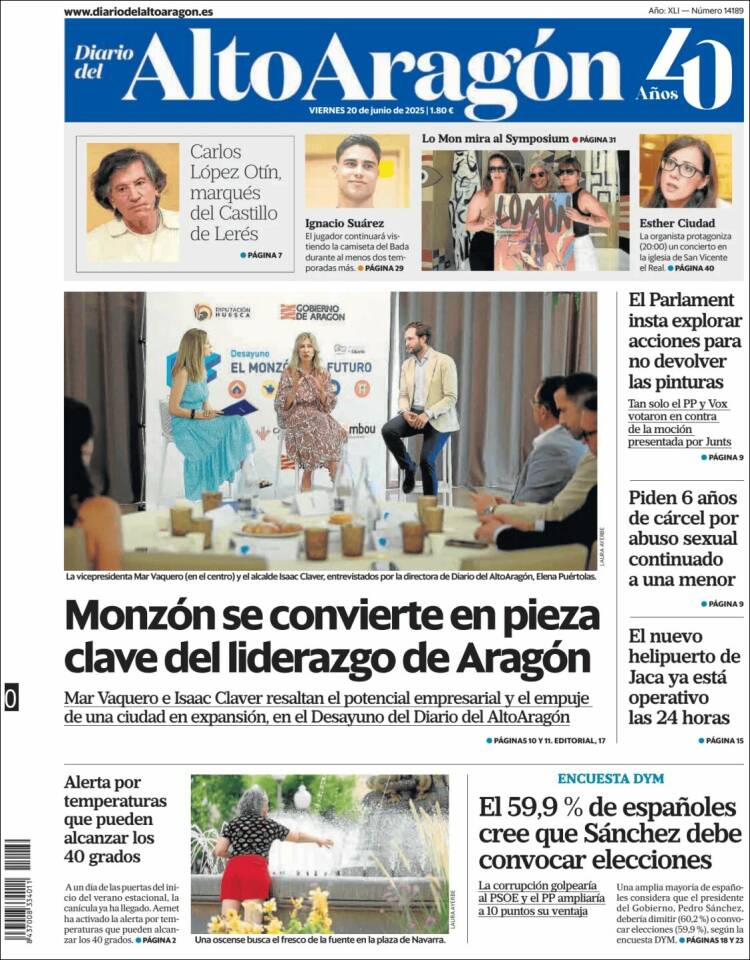 Portada de Diario del AltoAragón (Spain)