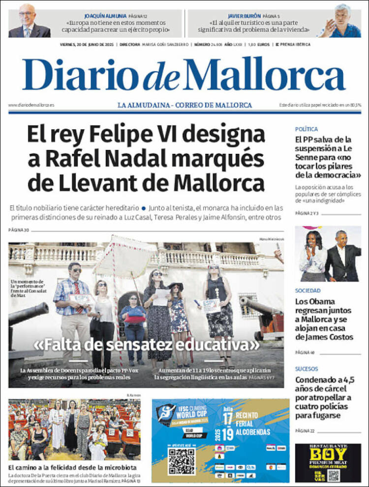 Portada de Diario de Mallorca (Spain)