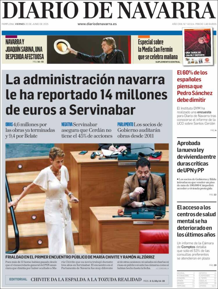 Portada de Diario de Navarra (Spain)