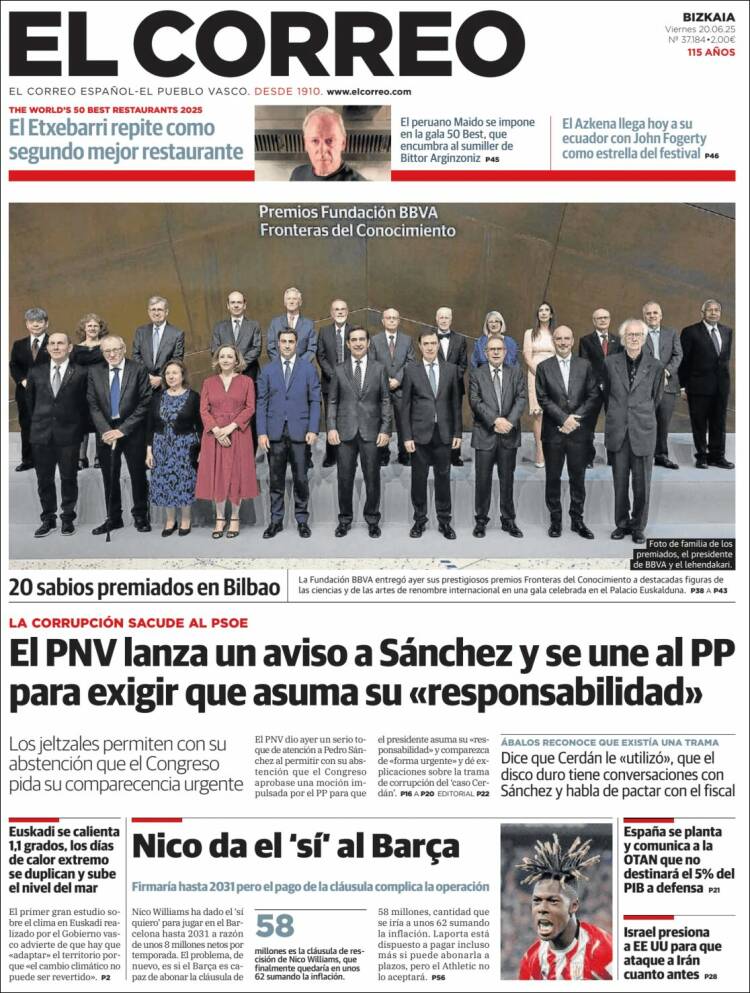 Portada de El Correo (Spain)