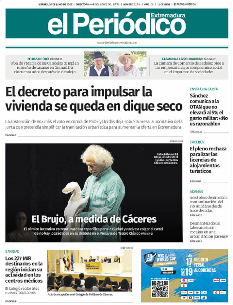 Portada de El Periódico de Extremadura (Spain)