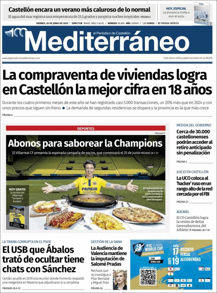 Portada de El Periódico Mediterraneo (Spain)