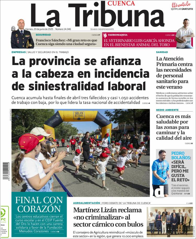 Portada de La Tribuna de Cuenca (España)