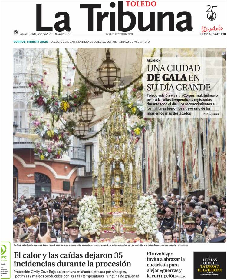 Portada de La Tribuna de Toledo (Spain)