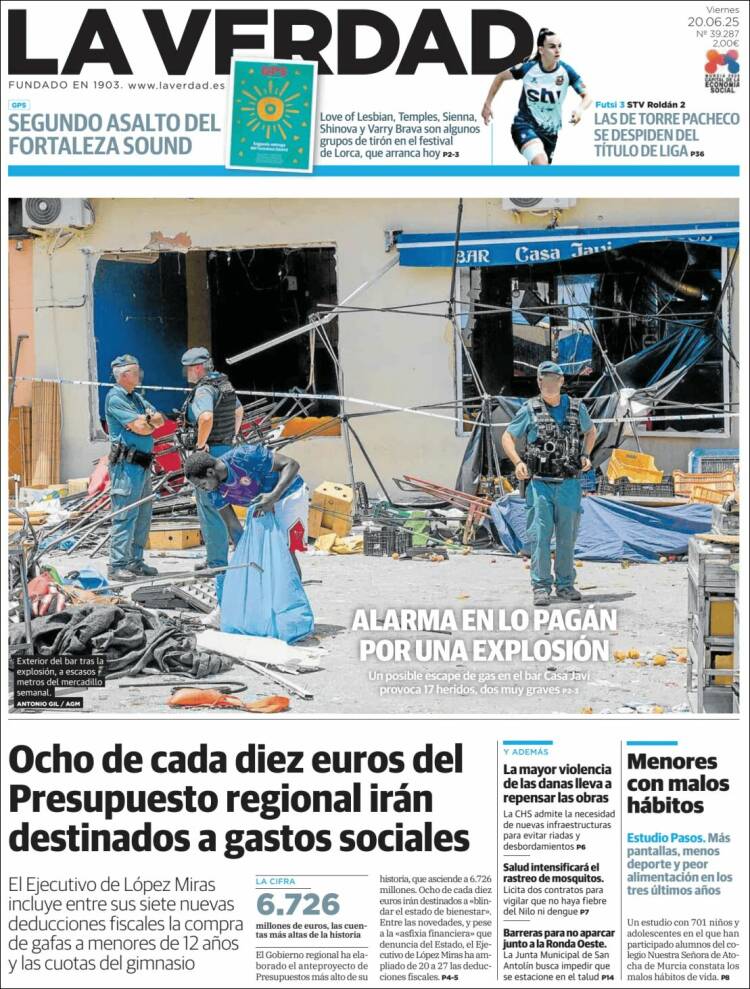 Portada de La Verdad de Murcia (Spain)