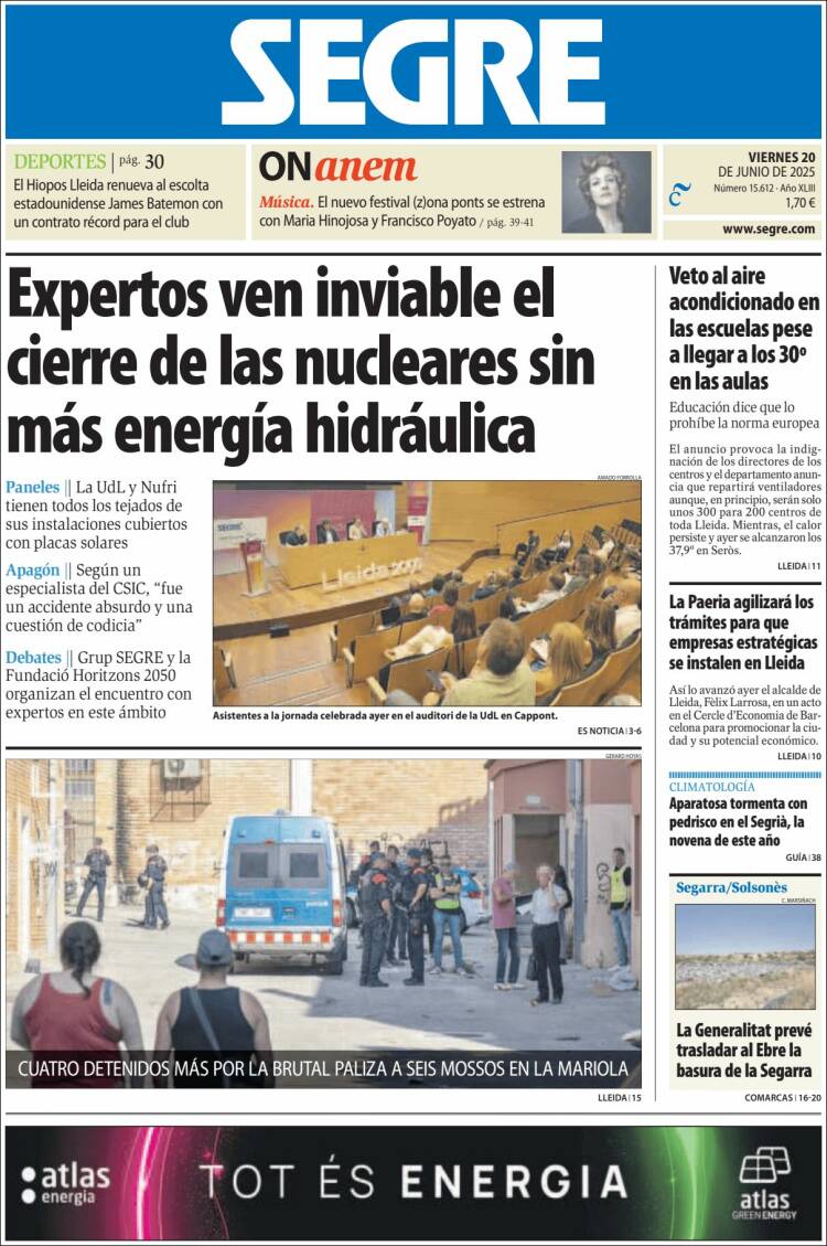 Portada de Segre  (Spain)
