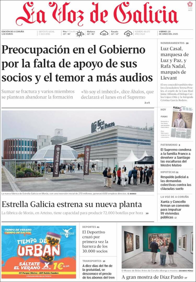 Portada de La Voz de Galicia (Spain)