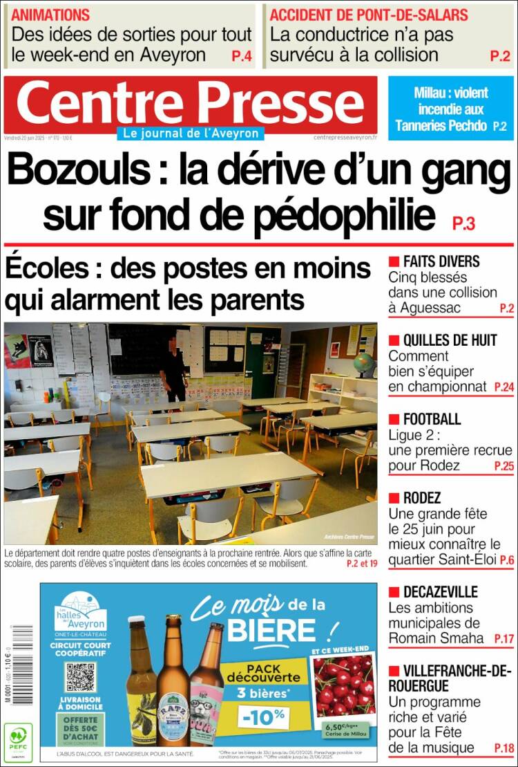 Portada de Centre Presse (France)