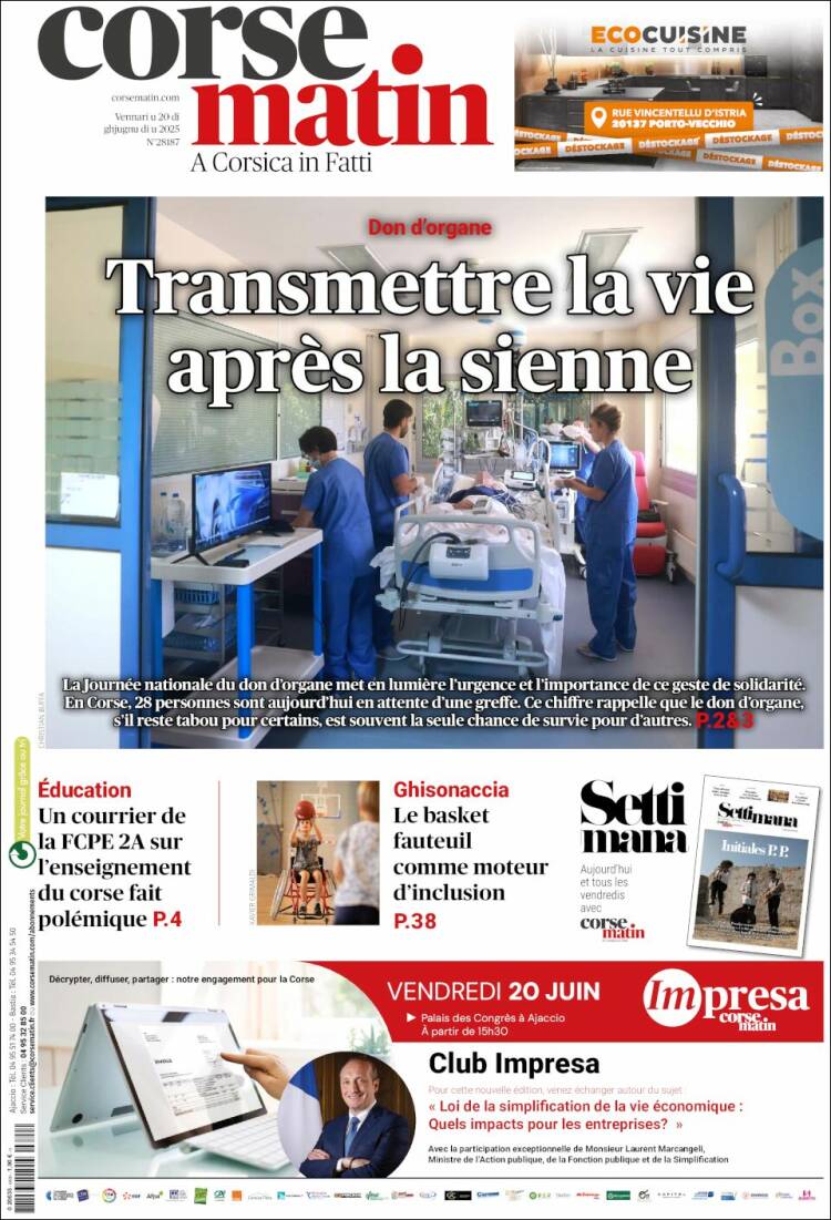 Portada de Corse-Matin (France)