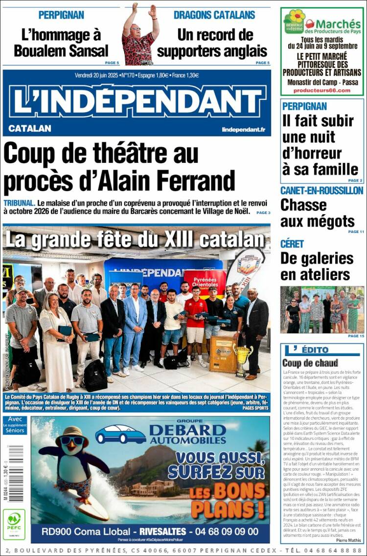 Portada de Le Indépendant (France)