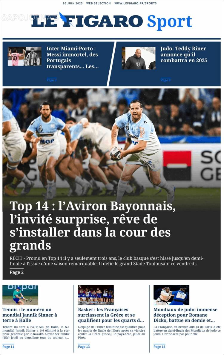 Portada de Le Figaro Sport (France)