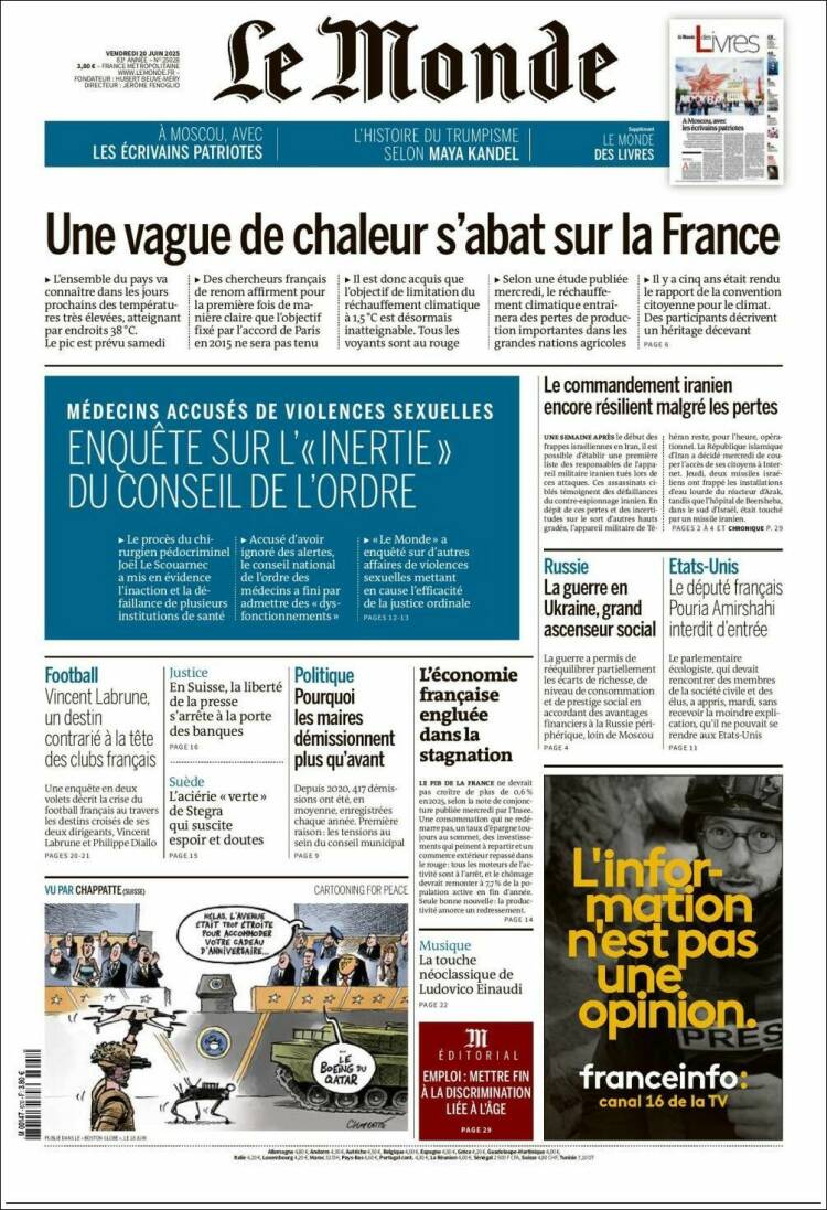 Portada de Le Monde (France)