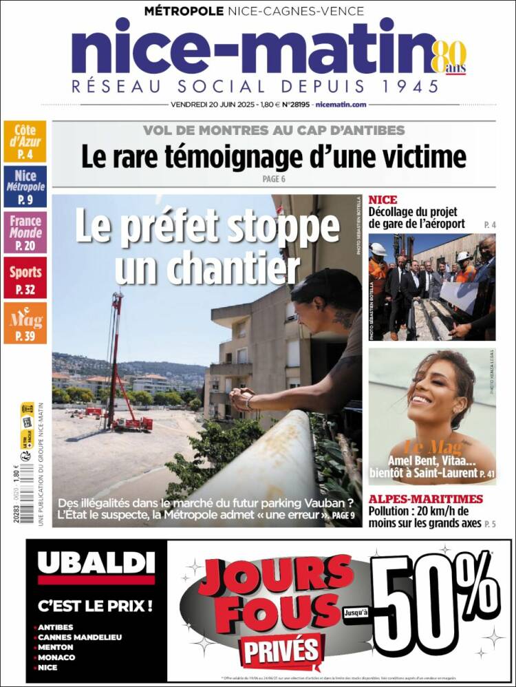 Portada de Nice-Matin (France)