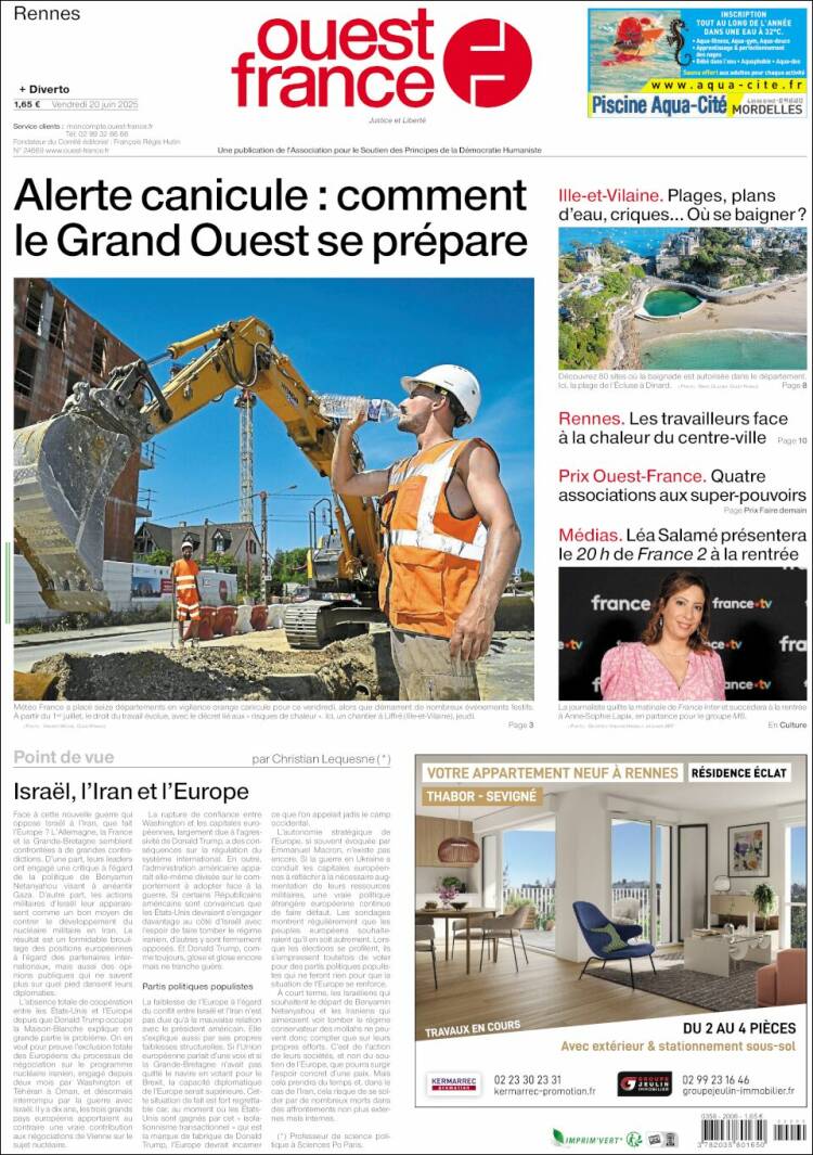 Portada de Ouest France (France)