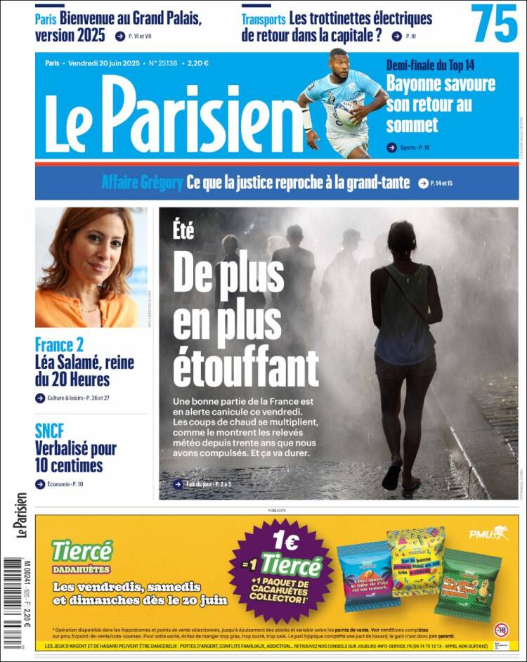 Portada de Le Parisien (France)