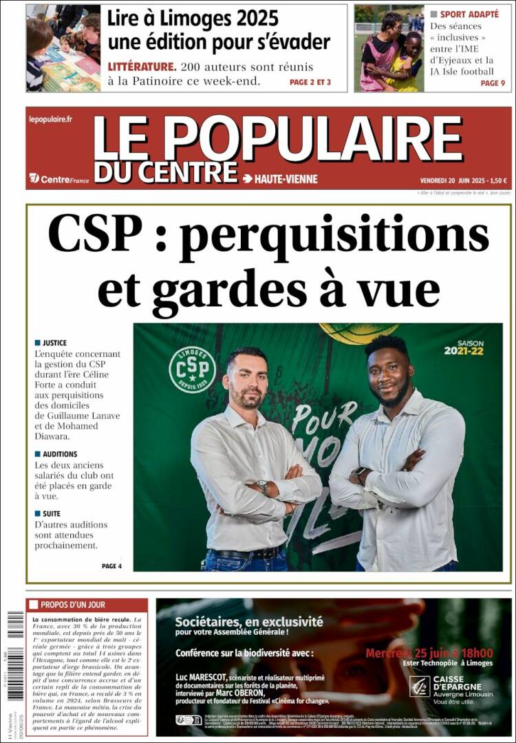 Portada de Le Populaire du Centre (France)