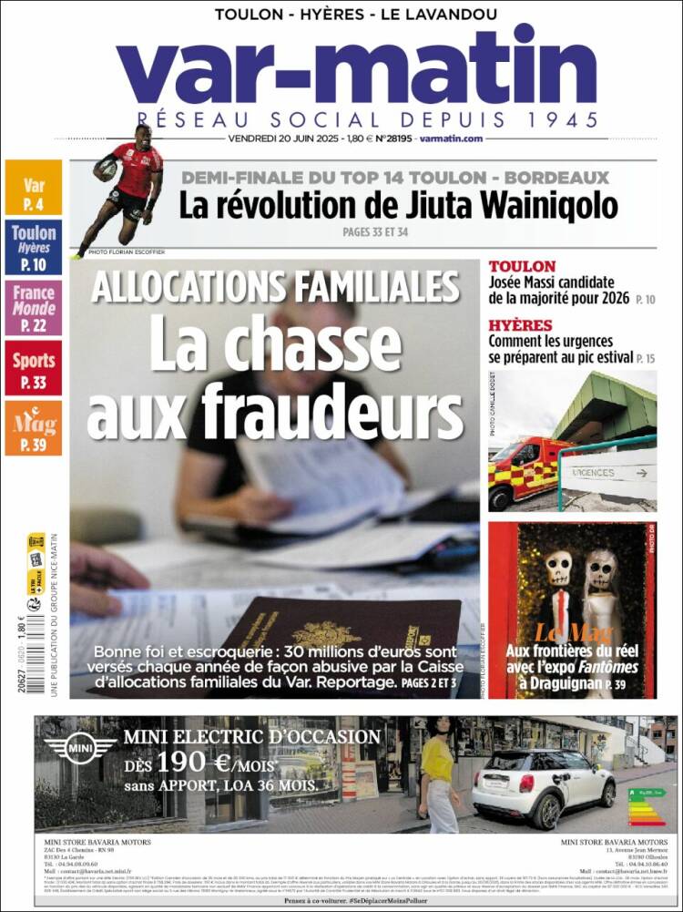 Portada de Var-Matin (France)