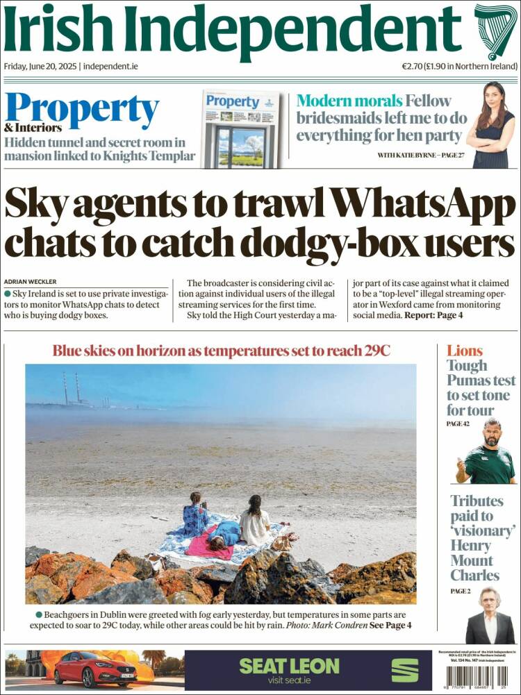 Portada de Irish Independent (Ireland)