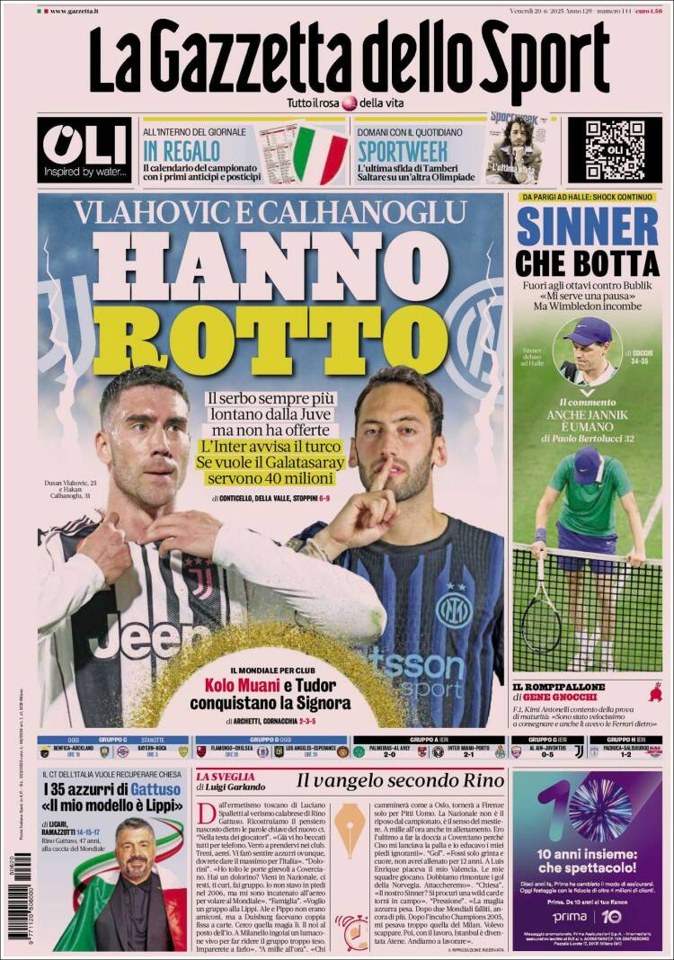 Portada de La Gazzetta dello Sport (Italy)
