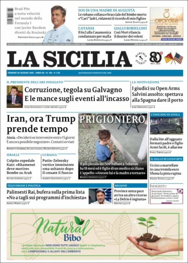 Portada de La Sicilia (Italy)