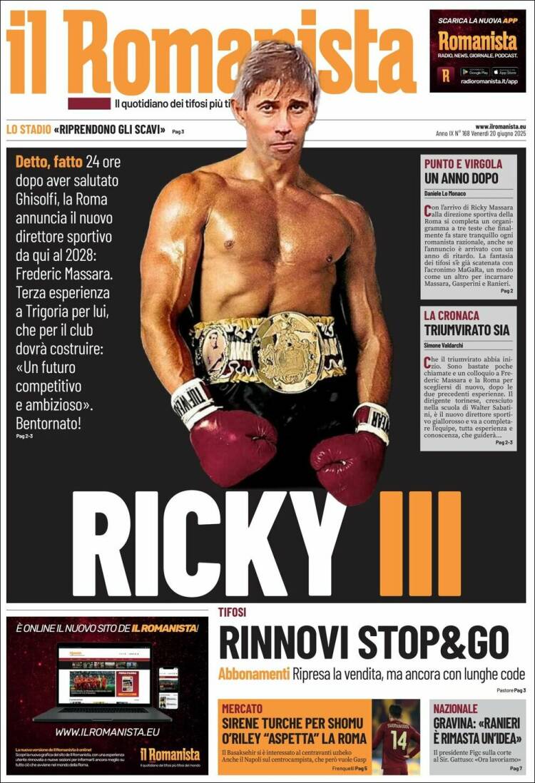 Portada de Romanista (Italy)