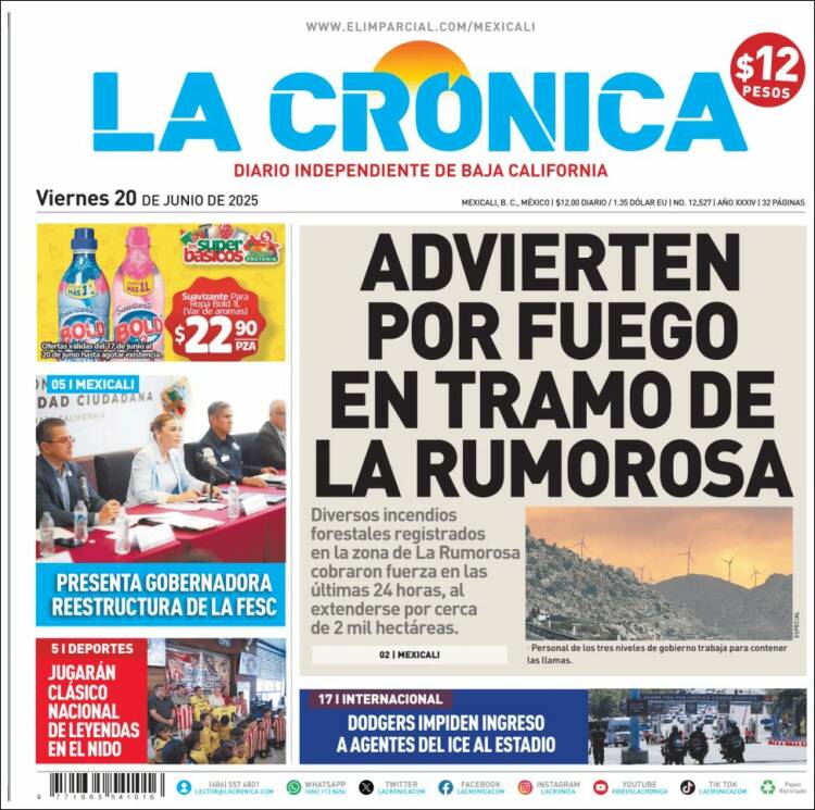 Portada de La Crónica de Baja California (Mexico)