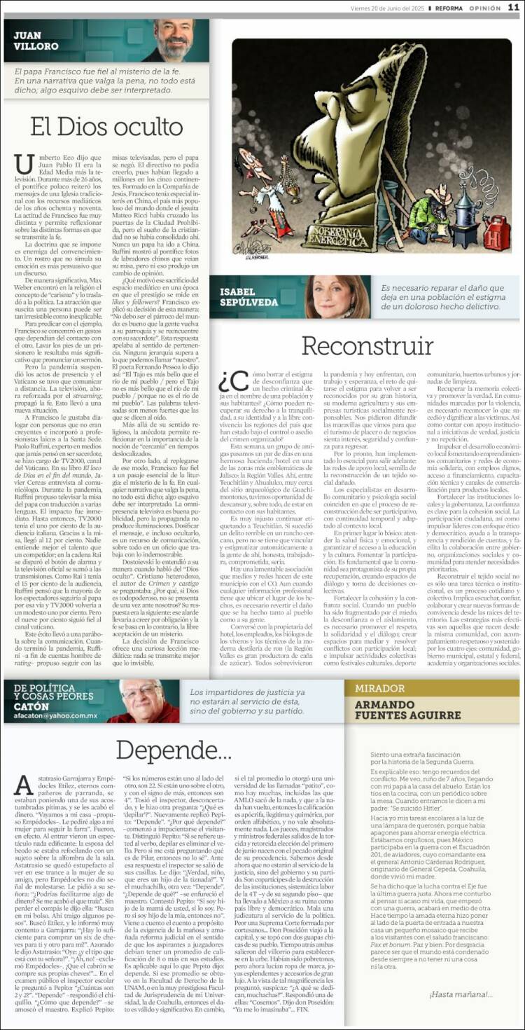 Portada de Reforma (Mexico)
