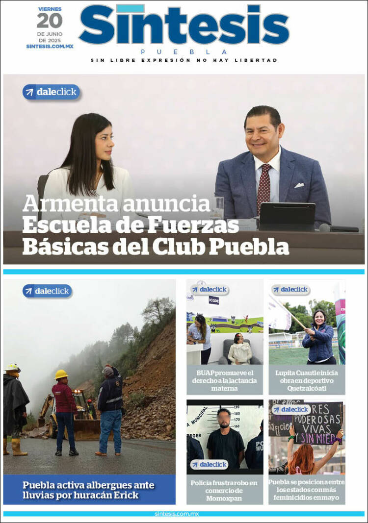 Portada de Síntesis - Puebla (Mexico)