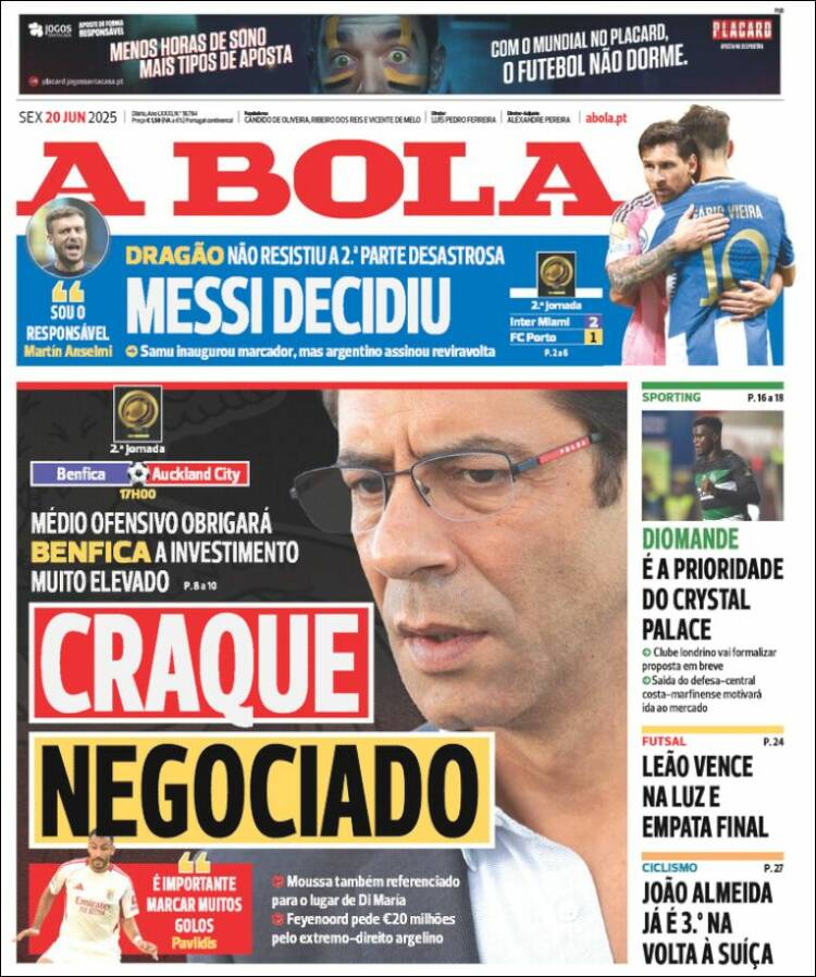 Portada de A Bola (Portugal)