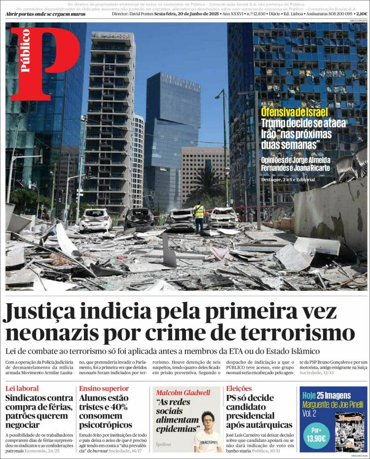 Portada de Público (Portugal)