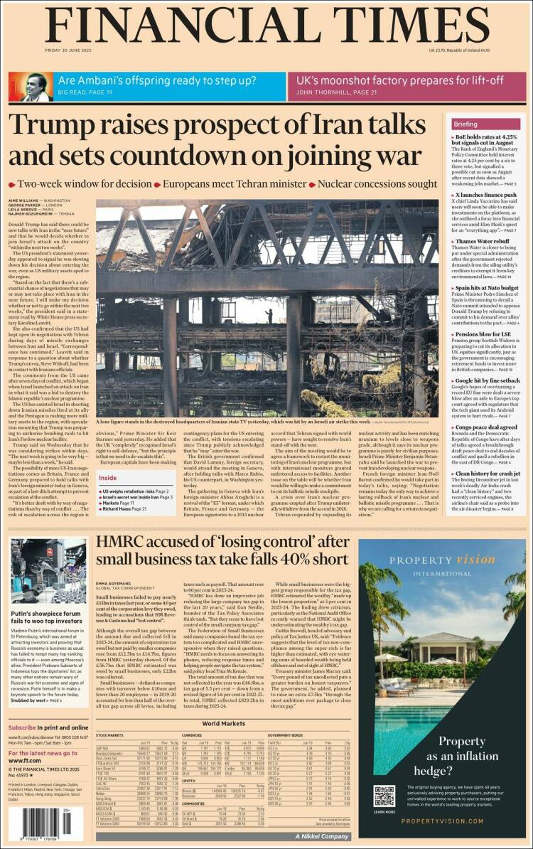 Portada de Financial Times (United Kingdom)