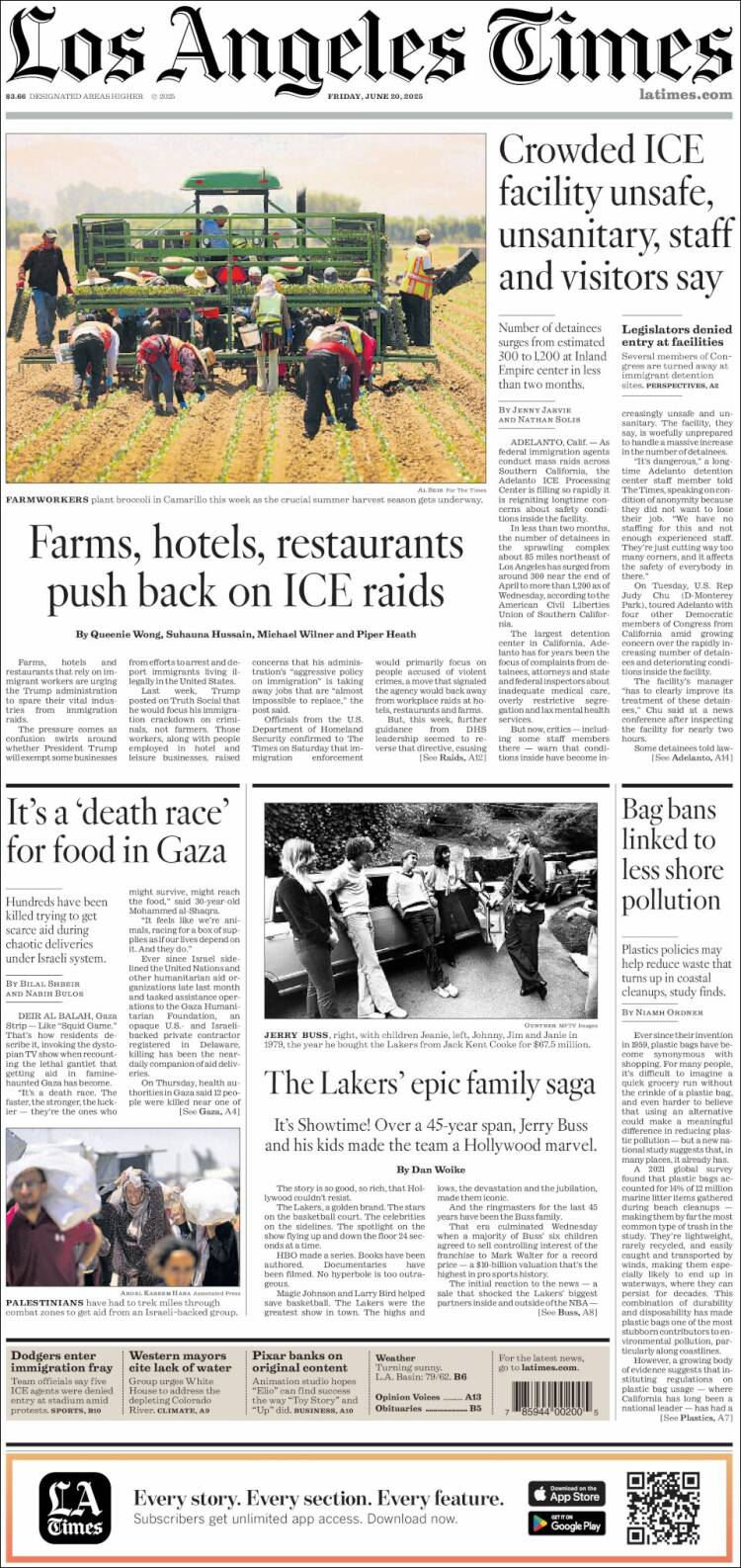 Portada de Los Angeles Times (USA)