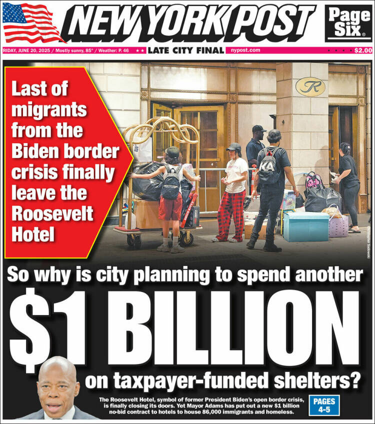 Portada de New York Post (USA)